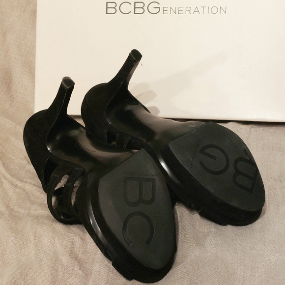 BCBGeneration black suede Kruz stiletto sandals, size 9, NIB - Picture 6 of 9